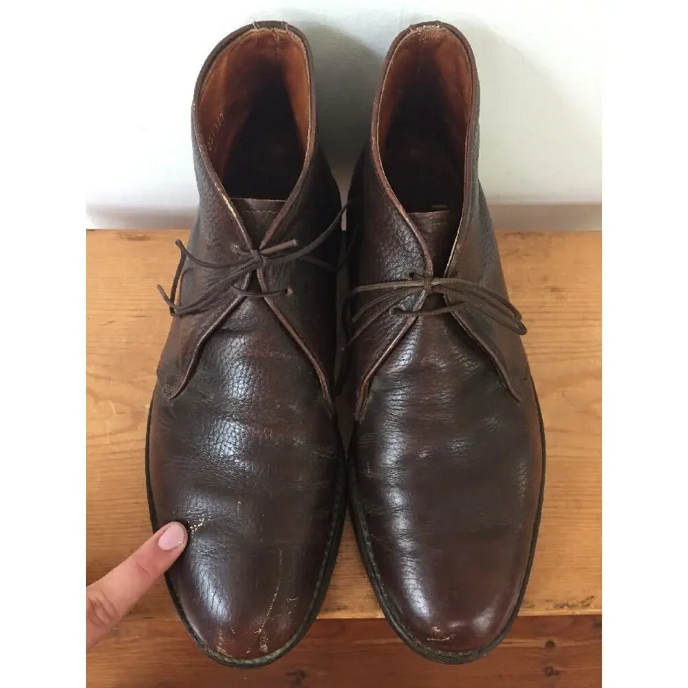 Vtg Forward Thrust Cush-N-Crepe Brown Leather Lace Up Chukka Ankle Boots 8E 41